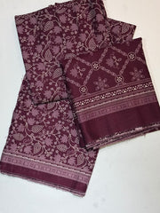 Bin Saeed Printed Khaddar Unstitched 3 Piece Suit - D-5