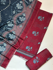 Bin Saeed Printed Khaddar Unstitched 3 Piece Suit - D-3