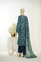 Bin Saeed Stitched 3 Piece Exclusive Printed Lawn Vol-10 Suit- LSM-2959-TEAL