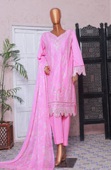 Bin Saeed Embroidered Cotton Stitched 3 Piece Suit - D-09 - BS25LPC - Pink - Summer Collection