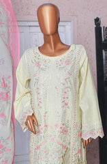 Bin Saeed Embroidered Cotton Stitched 3 Piece Suit - D-08 - BS25LPC - Green - Summer Collection