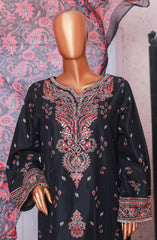 Bin Saeed Embroidered Cotton Stitched 3 Piece Suit - D-07 - BS25LPC - Black - Summer Collection