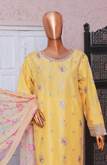 Bin Saeed Embroidered Cotton Stitched 3 Piece Suit - D-06 - BS25LPC - Yellow - Summer Collection