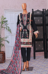 Bin Saeed Embroidered Cotton Stitched 3 Piece Suit - D-05 - BS25LPC - Black - Summer Collection