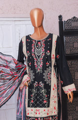 Bin Saeed Embroidered Cotton Stitched 3 Piece Suit - D-05 - BS25LPC - Black - Summer Collection