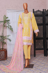 Bin Saeed Embroidered Cotton Stitched 3 Piece Suit - D-04 - BS25LPC - Yellow - Summer Collection