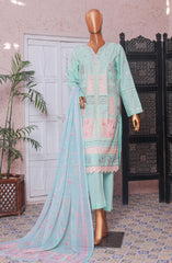 Bin Saeed Embroidered Cotton Stitched 3 Piece Suit - D-01 - BS25LPC - Blue - Summer Collection
