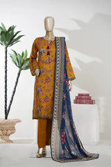 Bin Saeed Stitched 3 Piece Exclusive Printed Lawn Vol-09 Suit-LSM-2938-YELLOW