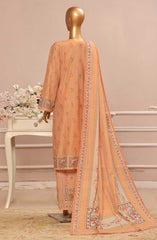 Bin Saeed Embroidered Lawn Stitched 3 Piece Suit - SM 040 - BS25EElV3 - Orange - Summer Collection