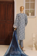 Bin Saeed Embroidered Lawn Stitched 3 Piece Suit - SM 572 - BS25EElV3 - Blue - Summer Collection