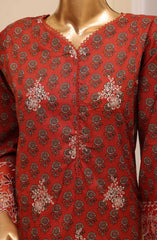 Bin Saeed Embroidered Lawn Stitched 3 Piece Suit - SM 601 - BS25EElV3 - Red - Summer Collection