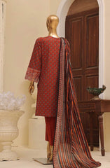 Bin Saeed Embroidered Lawn Stitched 3 Piece Suit - SM 601 - BS25EElV3 - Red - Summer Collection