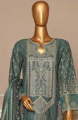 Bin Saeed Embroidered Lawn Stitched 3 Piece Suit - SM 609 - BS25EElV3 - Teal - Summer Collection