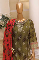 Bin Saeed Embroidered Lawn Stitched 3 Piece Suit - SM 618 - BS25EElV3 - Green - Summer Collection