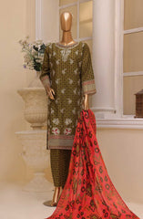 Bin Saeed Embroidered Lawn Stitched 3 Piece Suit - SM 618 - BS25EElV3 - Green - Summer Collection