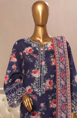 Bin Saeed Embroidered Lawn Stitched 3 Piece Suit - SM 736 - BS25EElV3 - Blue - Summer Collection