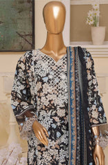 Bin Saeed Embroidered Lawn Stitched 3 Piece Suit - SM 746 - BS25EElV3 - Black - Summer Collection