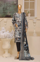 Bin Saeed Embroidered Lawn Stitched 3 Piece Suit - SM 746 - BS25EElV3 - Black - Summer Collection