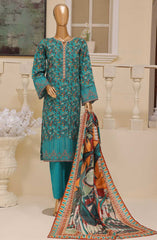 Bin Saeed Embroidered Lawn Stitched 3 Piece Suit - SM 749 - BS25EElV3 - Blue - Summer Collection