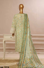 Bin Saeed Embroidered Lawn Stitched 3 Piece Suit - SM 771 - BS25EElV3 - Green - Summer Collection