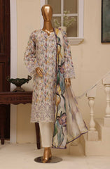 Bin Saeed Embroidered Lawn Stitched 3 Piece Suit - SM 781 - BS25EElV3 - White - Summer Collection