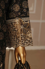 Bin Saeed Embroidered Lawn Stitched 3 Piece Suit - SM 790 - BS25EElV3 - Black - Summer Collection