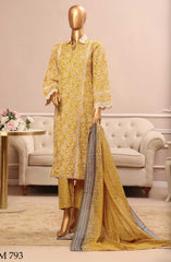 Bin Saeed Embroidered Lawn Stitched 3 Piece Suit - SM 793 - BS25EElV3 - Yellow - Summer Collection