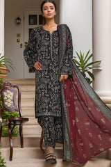 Bin Saeed Stitched 3 Piece Exc Printed Lawn Vol-05 Drop-02 Collection'2025-NSM-2342-Black