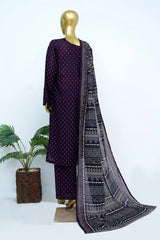 Bin Saeed Stitched 3 Piece Exclusive Printed Lawn Vol-13 Suit-LSM-3247-PURPLE