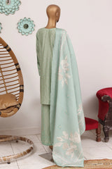Bin Saeed Stitched 3 Piece Luxury Emb Jacquard Suit-JAQ-3214-GREEN