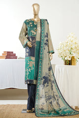Bin Saeed Stitched 3 Piece Exclusive Printed Lawn Vol-09 Suit-LSM-2940-GREEN