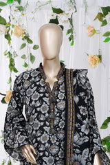 Bin Saeed Stitched 3 Piece Exclusive Printed Lawn Vol-08 Suit-LSM-2904-BLACK