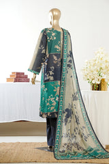 Bin Saeed Stitched 3 Piece Exclusive Printed Lawn Vol-09 Suit-LSM-2940-GREEN