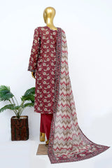 Bin Saeed Stitched 3 Piece Exclusive Printed Lawn Vol-13 Suit-LSM-3242-T.PINK