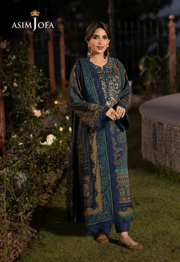AJUW-20 EMBROIDERED VISCOSE 3 Pcs asim jofa