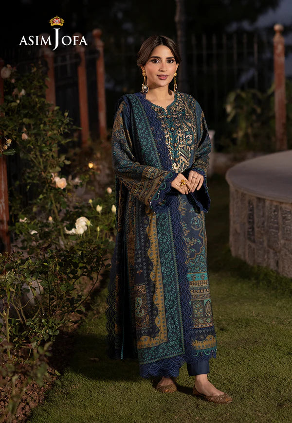 AJUW-20 EMBROIDERED VISCOSE 3 Pcs asim jofa