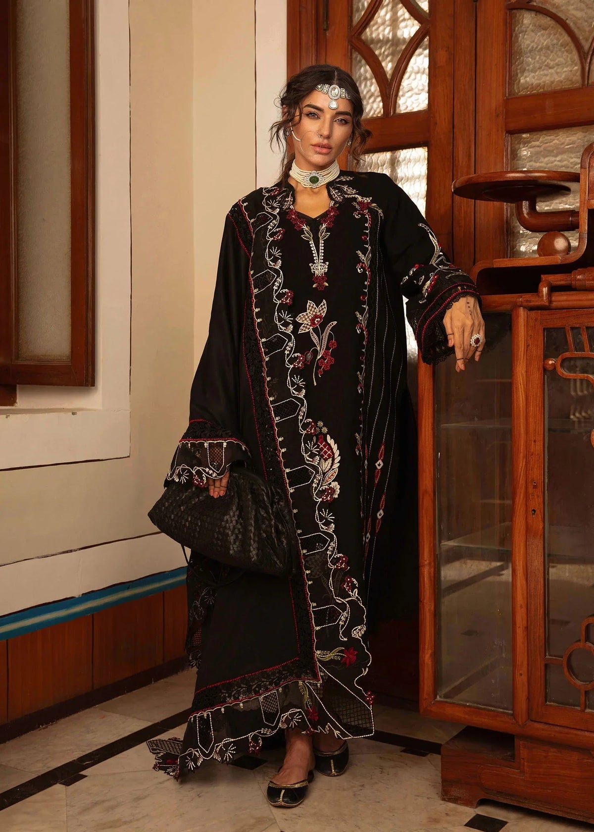 Meenakari crimson