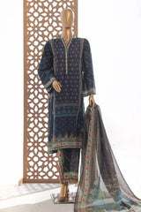 Bin Saeed Stitched 3 Piece Exclusive Printed Lawn Vol-03 Collection'2025-SM-1848-Blue