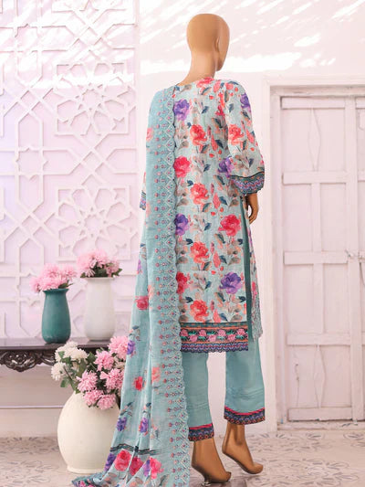 Fasana Vol # 2 By MTF Digital Printed Embroidered Khaddar Slub | Unstitched Suit D03 mtf