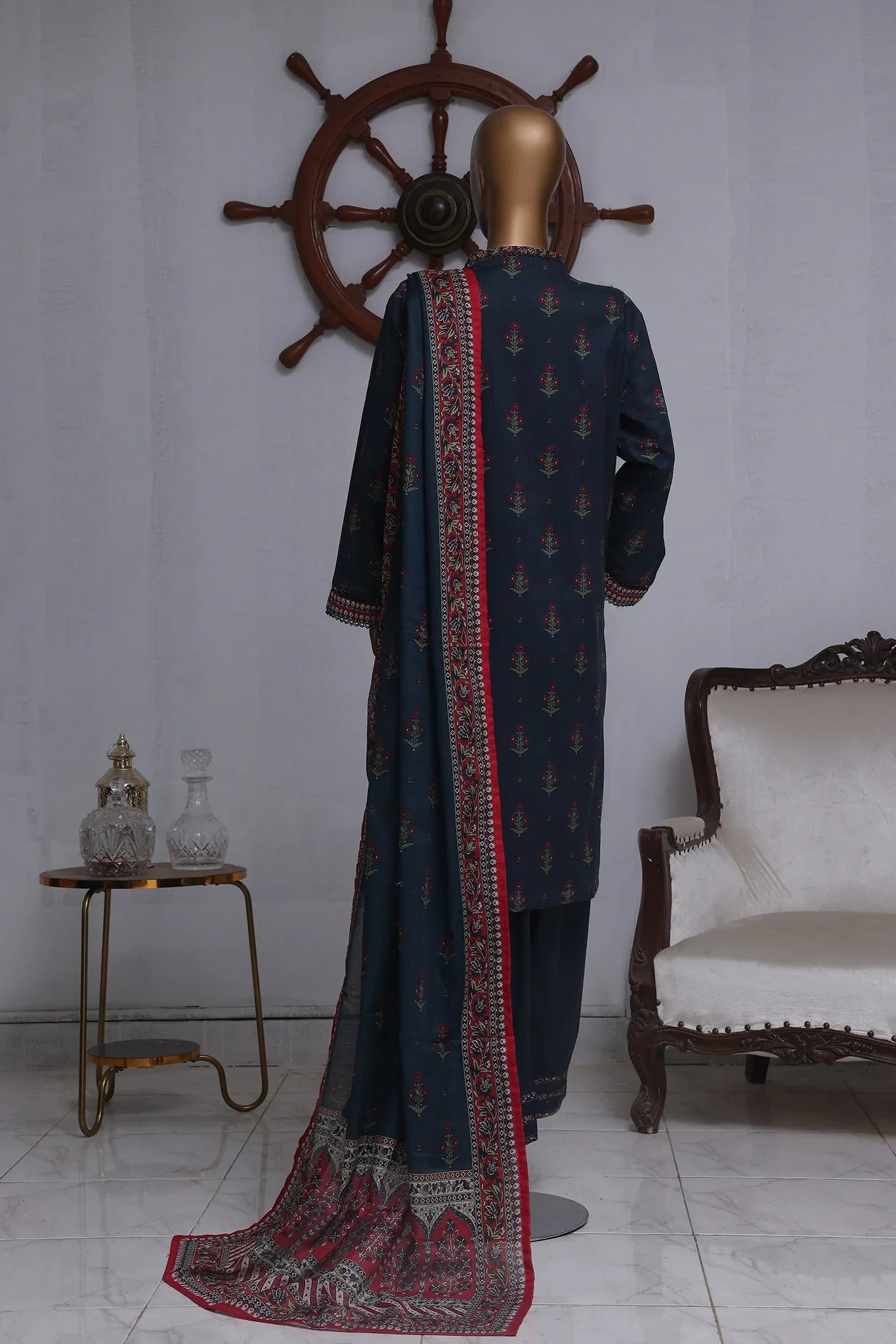 Bin Saeed Exclusive Printed Lawn With Farshi Shalwar Vol-05 Collection'2025-NSM-2173-Blue