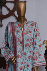 Bin Saeed Exclusive Printed Lawn With Farshi Shalwar Vol-05 Collection'2025-NSM-2174-Ferozi