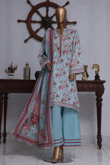 Bin Saeed Exclusive Printed Lawn With Farshi Shalwar Vol-05 Collection'2025-NSM-2174-Ferozi