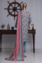 Bin Saeed Exclusive Printed Lawn With Farshi Shalwar Vol-05 Collection'2025-NSM-2174-Ferozi