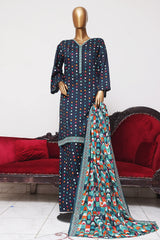 Bin Saeed Exclusive Printed Lawn With Farshi Shalwar Vol-05 Collection'2025-NSM-2176-Blue