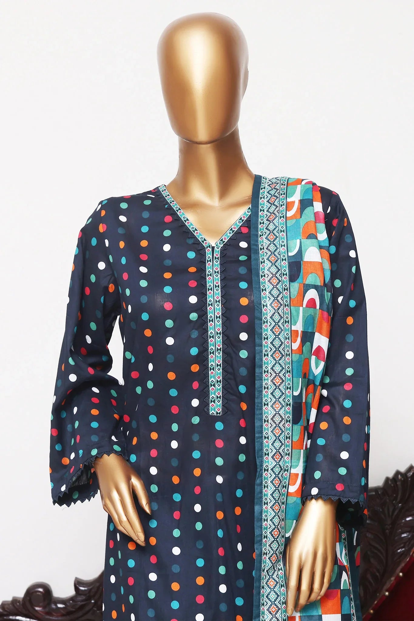 Bin Saeed Exclusive Printed Lawn With Farshi Shalwar Vol-05 Collection'2025-NSM-2176-Blue