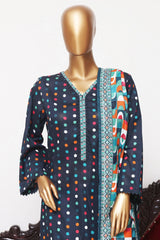Bin Saeed Exclusive Printed Lawn With Farshi Shalwar Vol-05 Collection'2025-NSM-2176-Blue