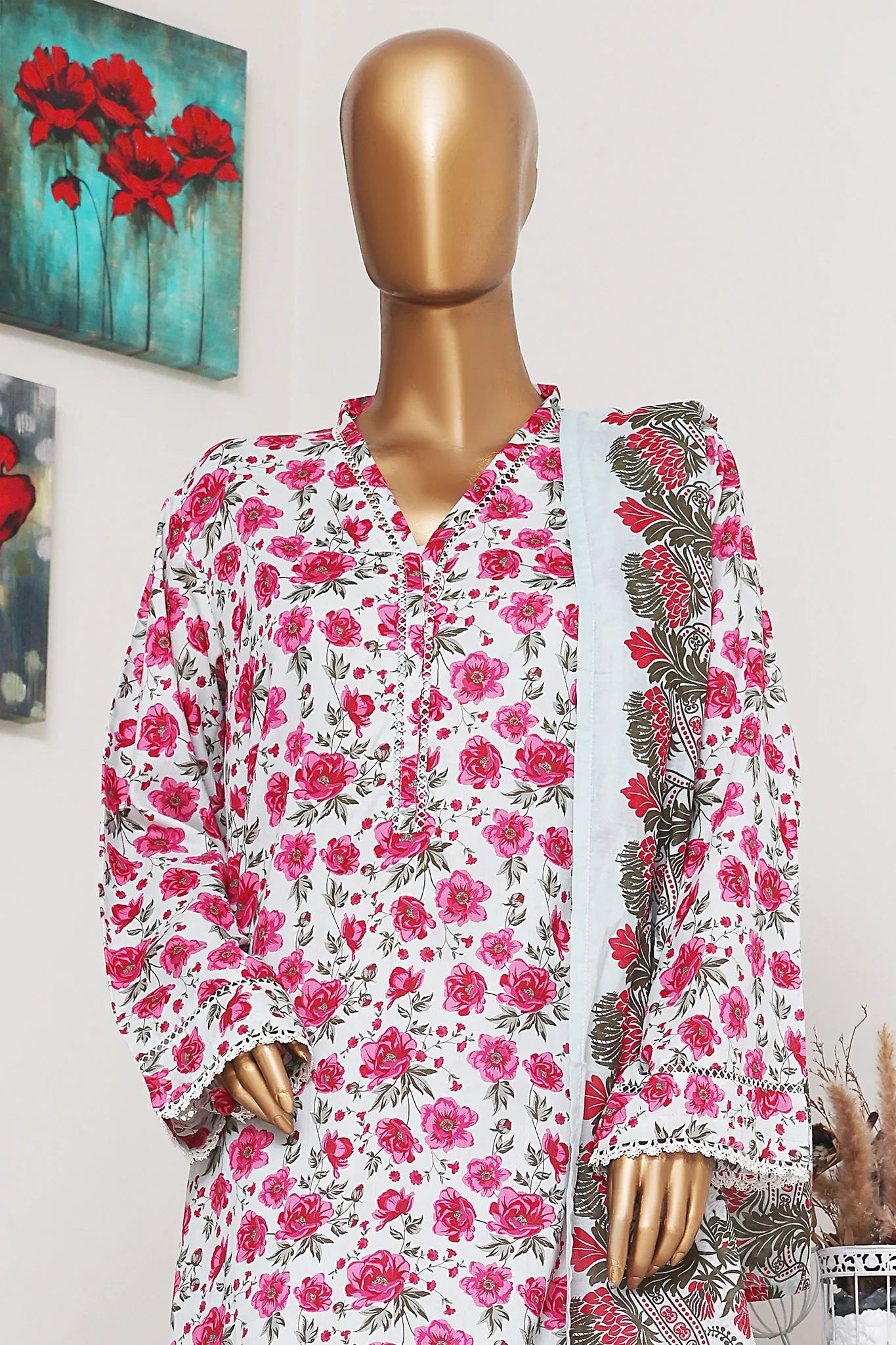 Bin Saeed Exclusive Printed Lawn With Farshi Shalwar Vol-05 Collection'2025-NSM-2178-White