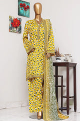 Bin Saeed Exclusive Printed Lawn With Farshi Shalwar Vol-05 Collection'2025-NSM-2175-Yellow