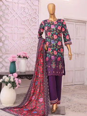 Fasana Vol # 2 By MTF Digital Printed Embroidered Khaddar Slub | Unstitched Suit D06 mtf