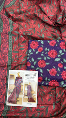 Safina 3pcs unstitched Slub khaddar/cotton 016-b